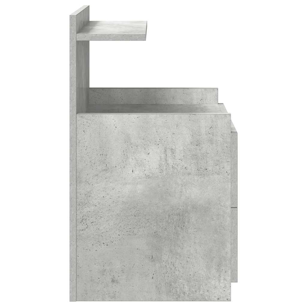 Tables de chevet 2 pièces avec 2 tiroirs Gris béton 40 x 36,5 x 62 cm - XIOS