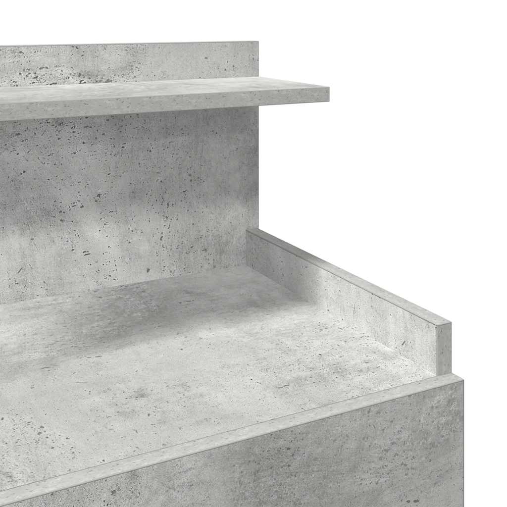 Tables de chevet 2 pièces avec 2 tiroirs Gris béton 40 x 36,5 x 62 cm - XIOS