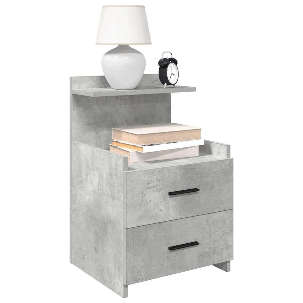 Tables de chevet 2 pièces avec 2 tiroirs Gris béton 40 x 36,5 x 62 cm - XIOS