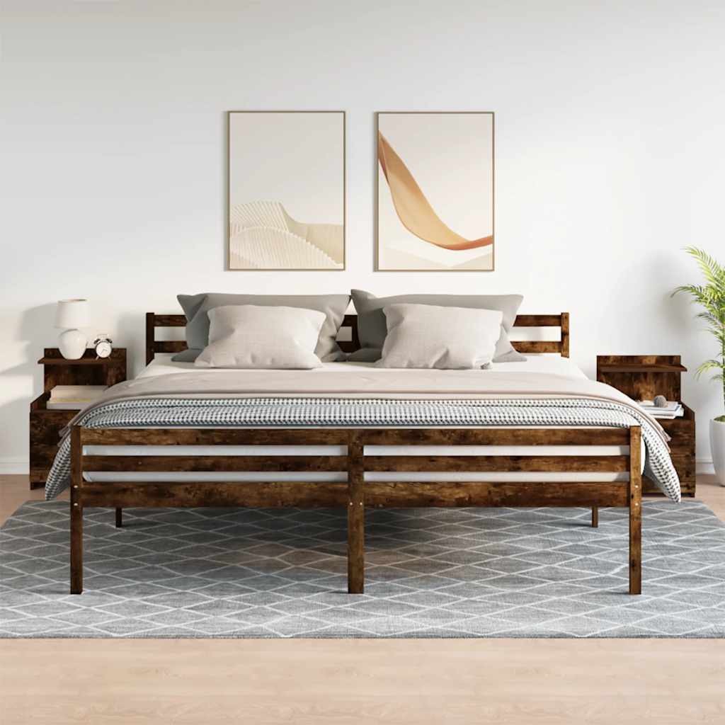 Tables de chevet 2 pièces avec 2 tiroirs Chêne fumé 40 x 36,5 x 62 cm - XIOS