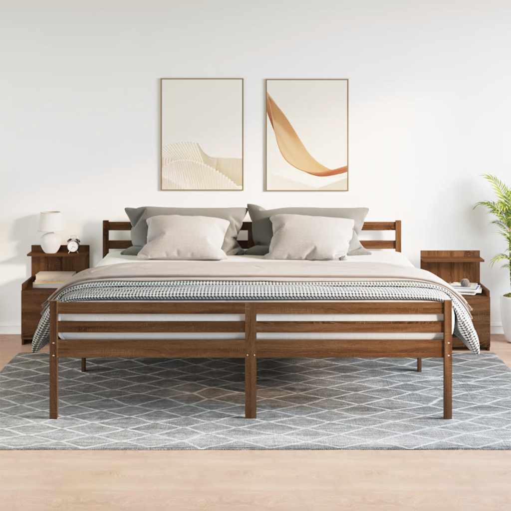 Tables de chevet 2 pièces avec 2 tiroirs Chêne brun 40 x 36,5 x 62 cm - XIOS