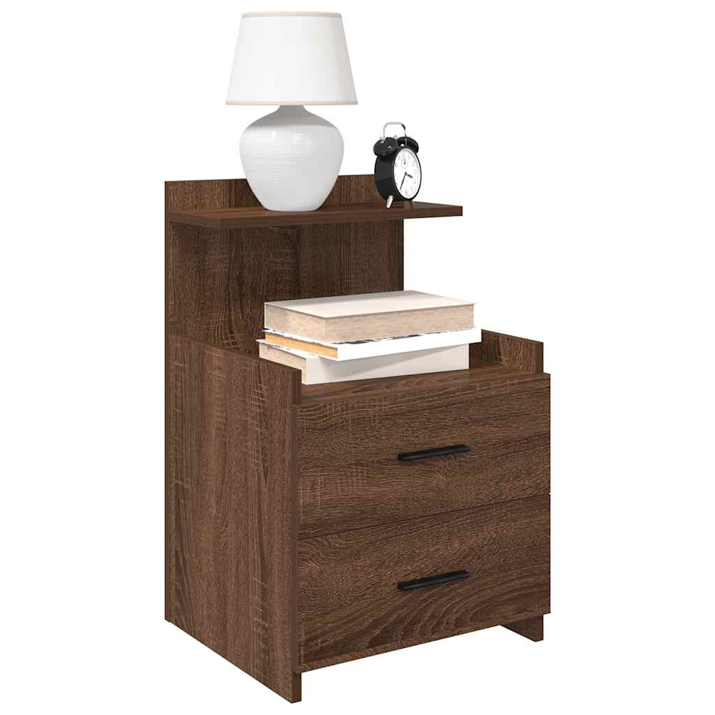 Tables de chevet 2 pièces avec 2 tiroirs Chêne brun 40 x 36,5 x 62 cm - XIOS