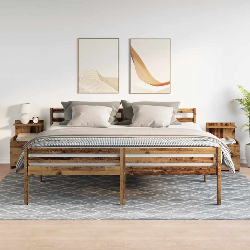 Tables de chevet 2 pièces avec 2 tiroirs Bois ancien 40 x 36,5 x 62 cm - XIOS