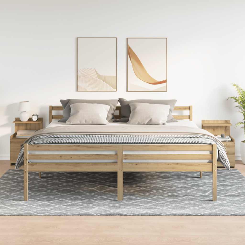 Tables de chevet 2 pièces avec 2 tiroirs Chêne artisanal 40 x 36,5 x 62 cm - XIOS