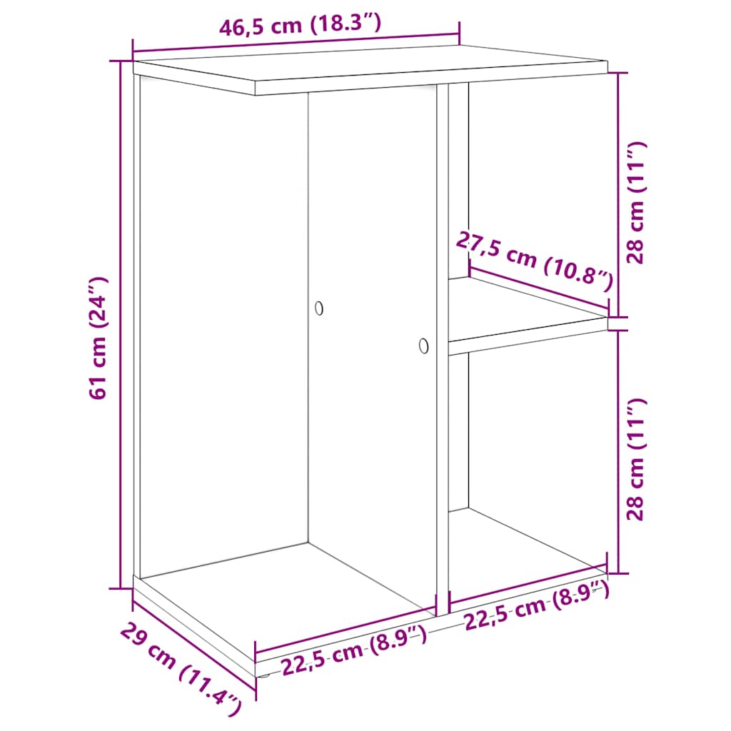 Tables de chevet 2 pcs chêne artisanal bois d'ingénierie - XIOS