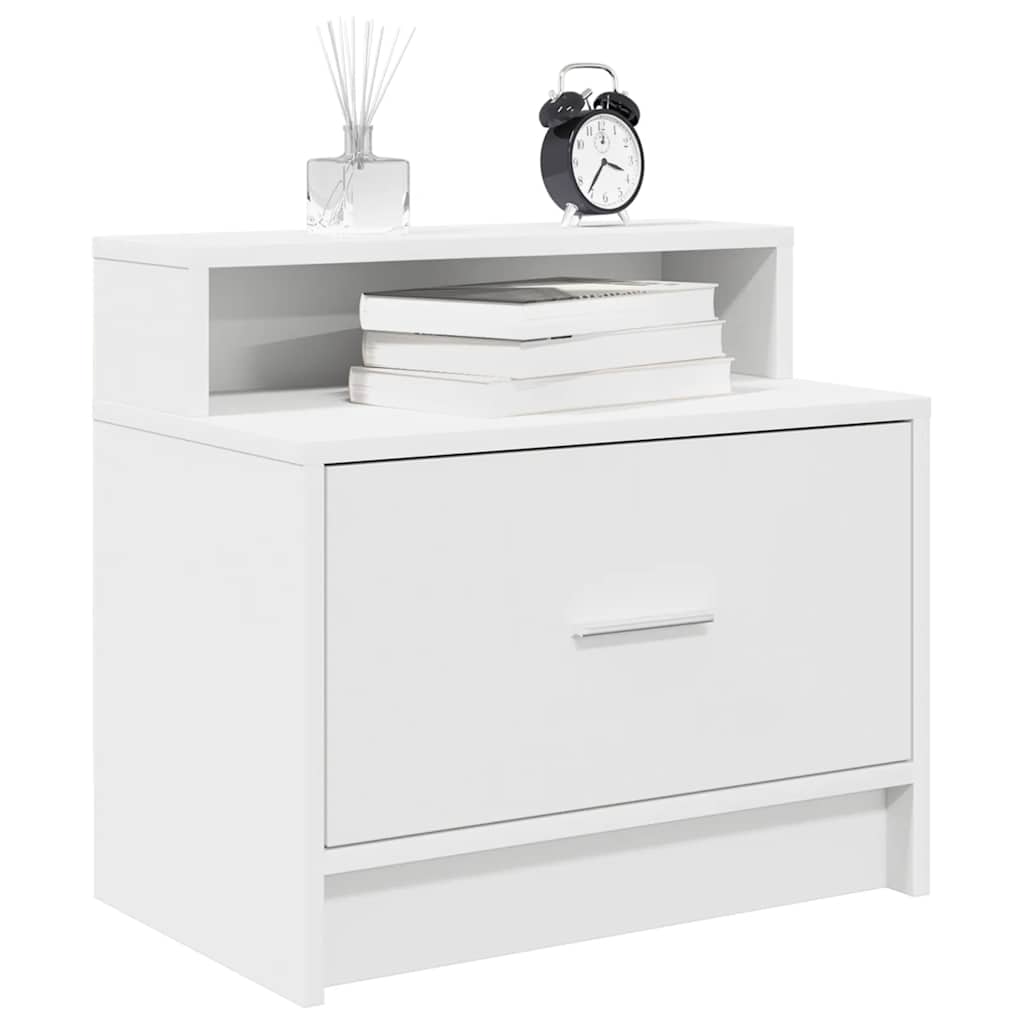 Table de chevet avec tiroir blanc 51x31x47 cm - XIOS
