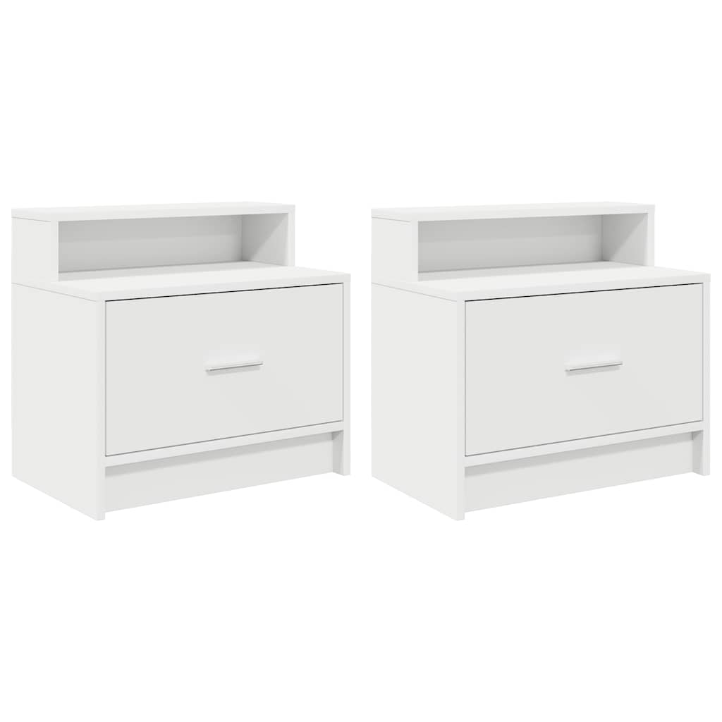 Table de chevet avec tiroir 2 pcs blanc 51x31x47 cm - XIOS