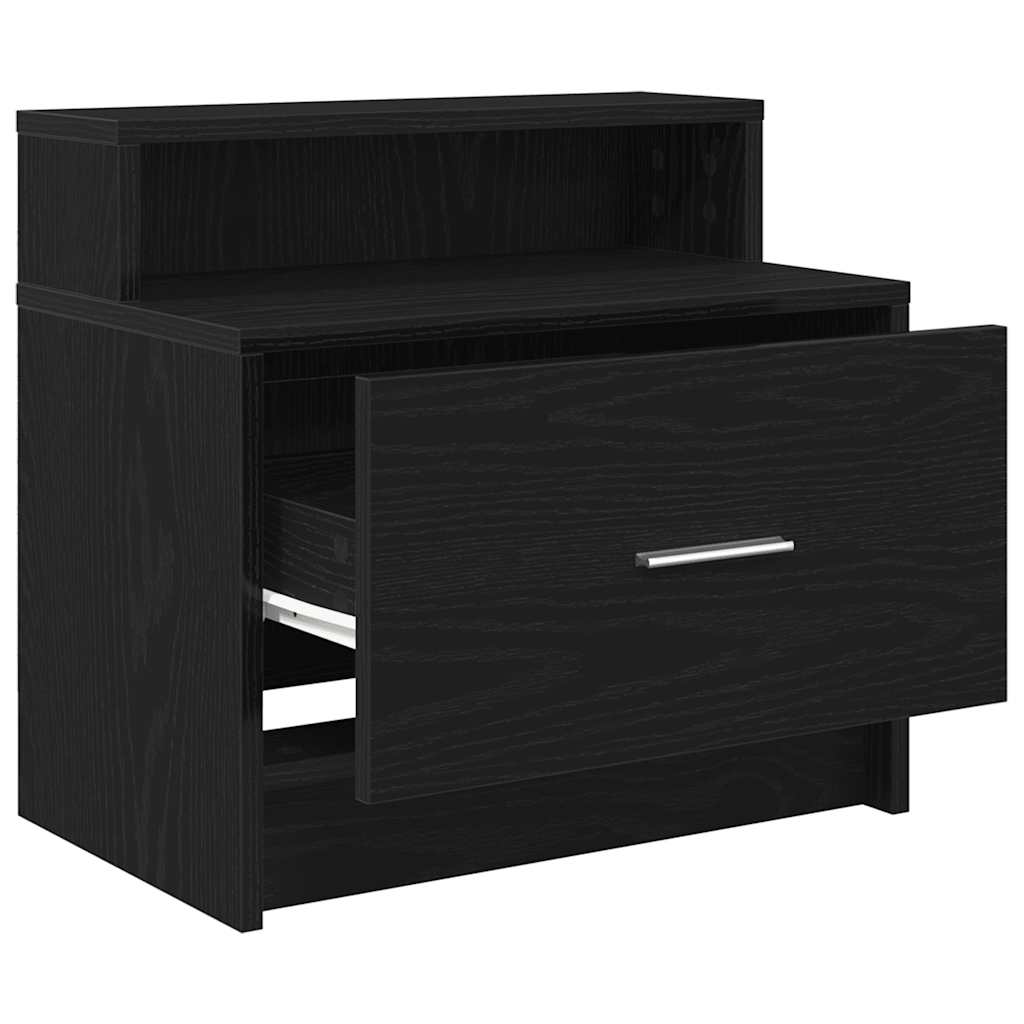 Tables de chevet avec tiroir 2 pcs chêne noir 51x31x47 cm - XIOS