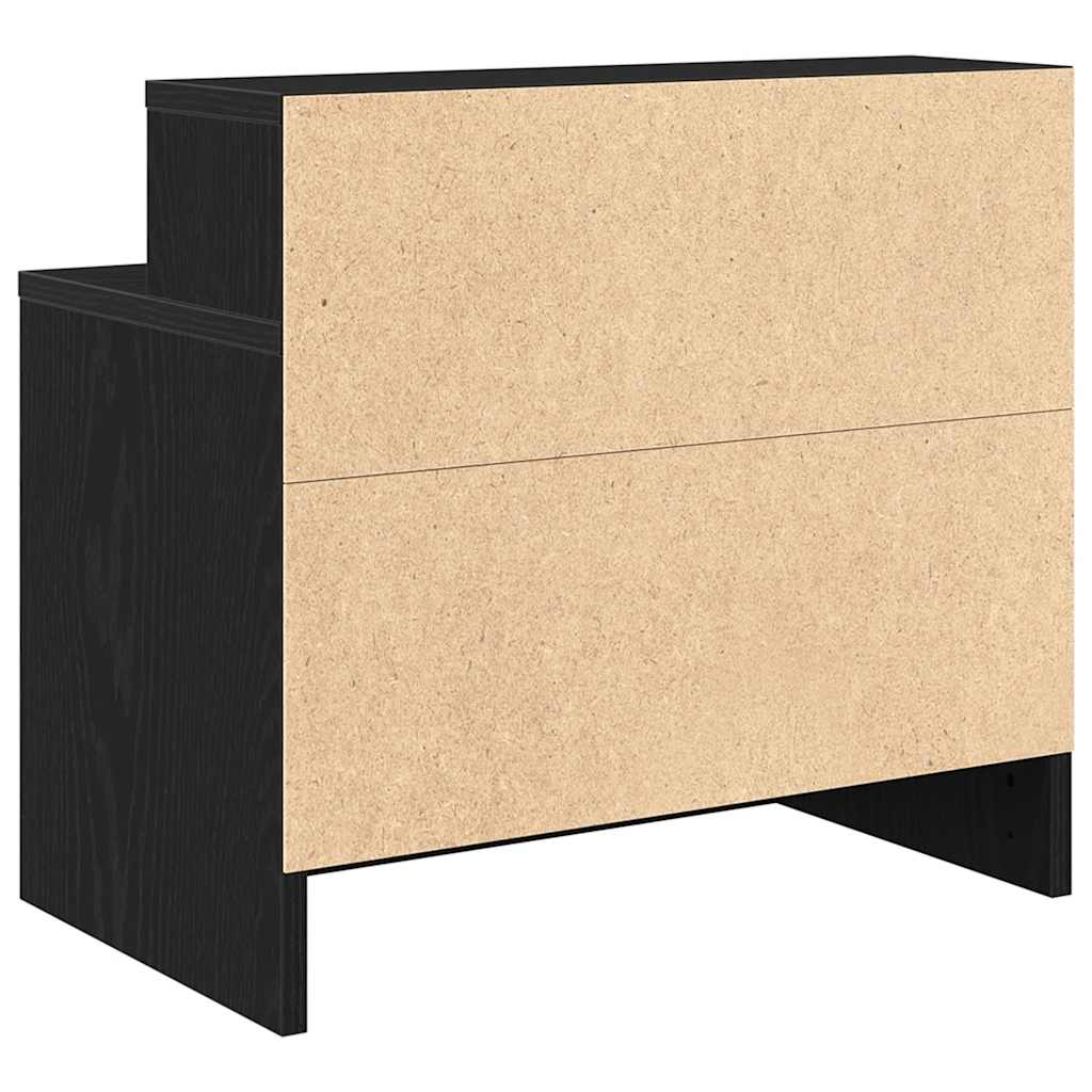Tables de chevet avec tiroir 2 pcs chêne noir 51x31x47 cm - XIOS