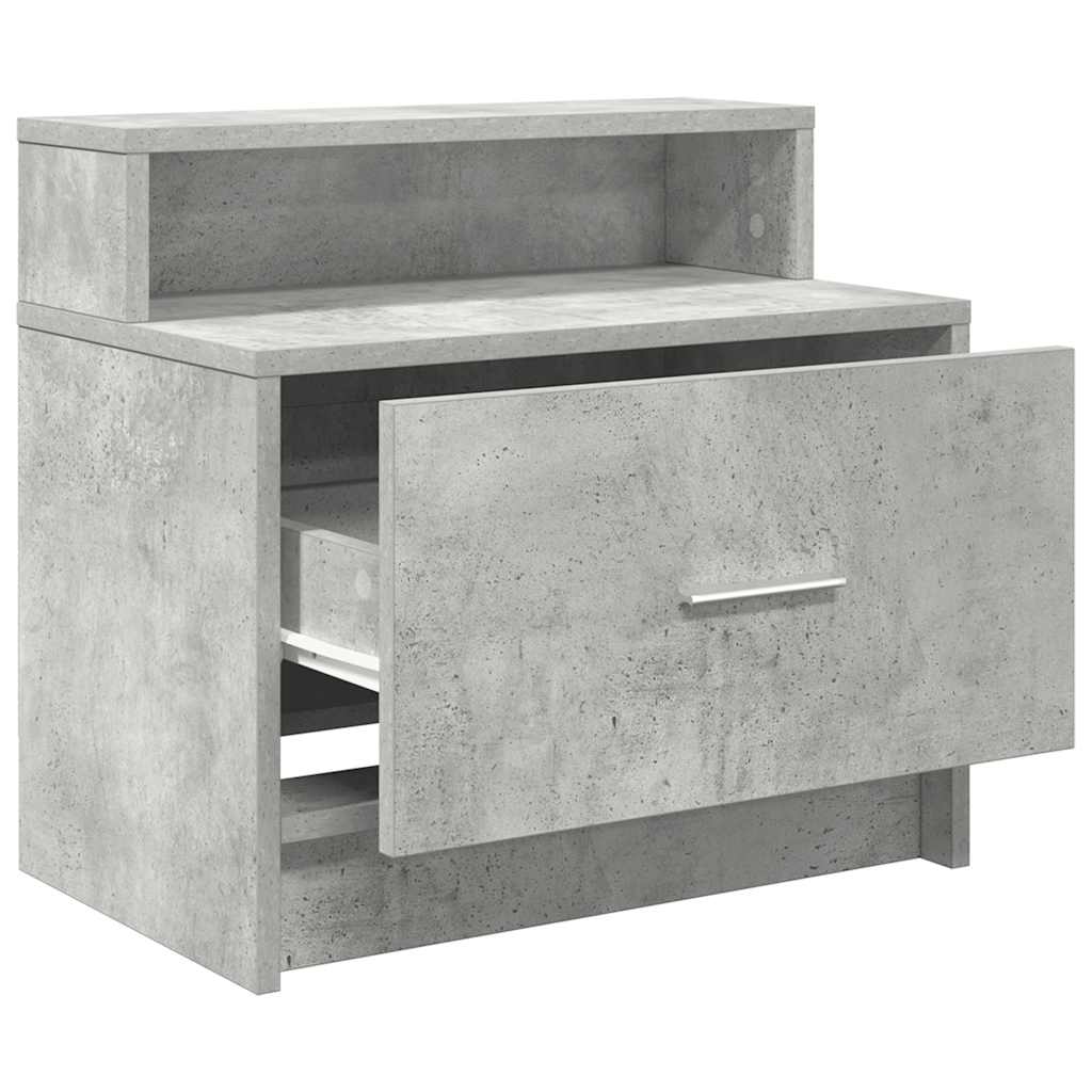 Tables de chevet avec tiroir 2 pcs gris béton 51x31x47 cm - XIOS
