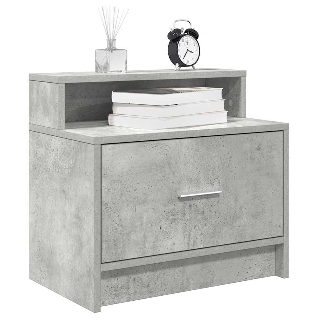 Tables de chevet avec tiroir 2 pcs gris béton 51x31x47 cm - XIOS