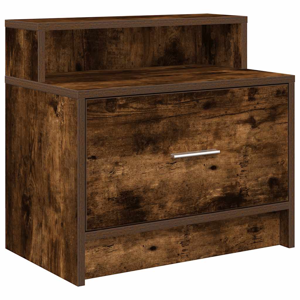 Tables de chevet avec tiroir 2 pcs chêne fumé 51x31x47 cm - XIOS