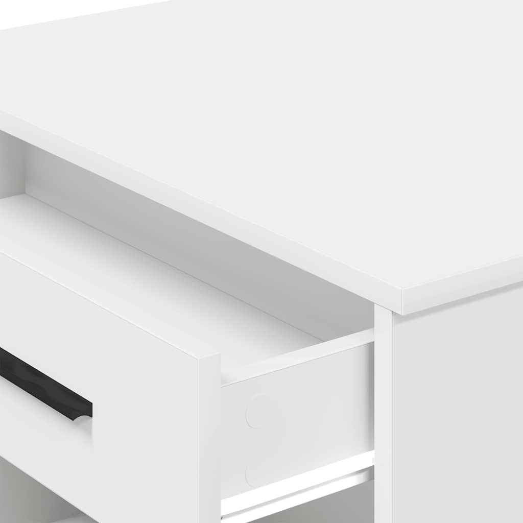 Bureau avec tiroir et étagère blanc bois d'ingénierie - XIOS