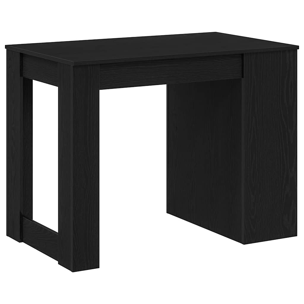 Bureau avec tiroir et étagère chêne noir bois d'ingénierie - XIOS
