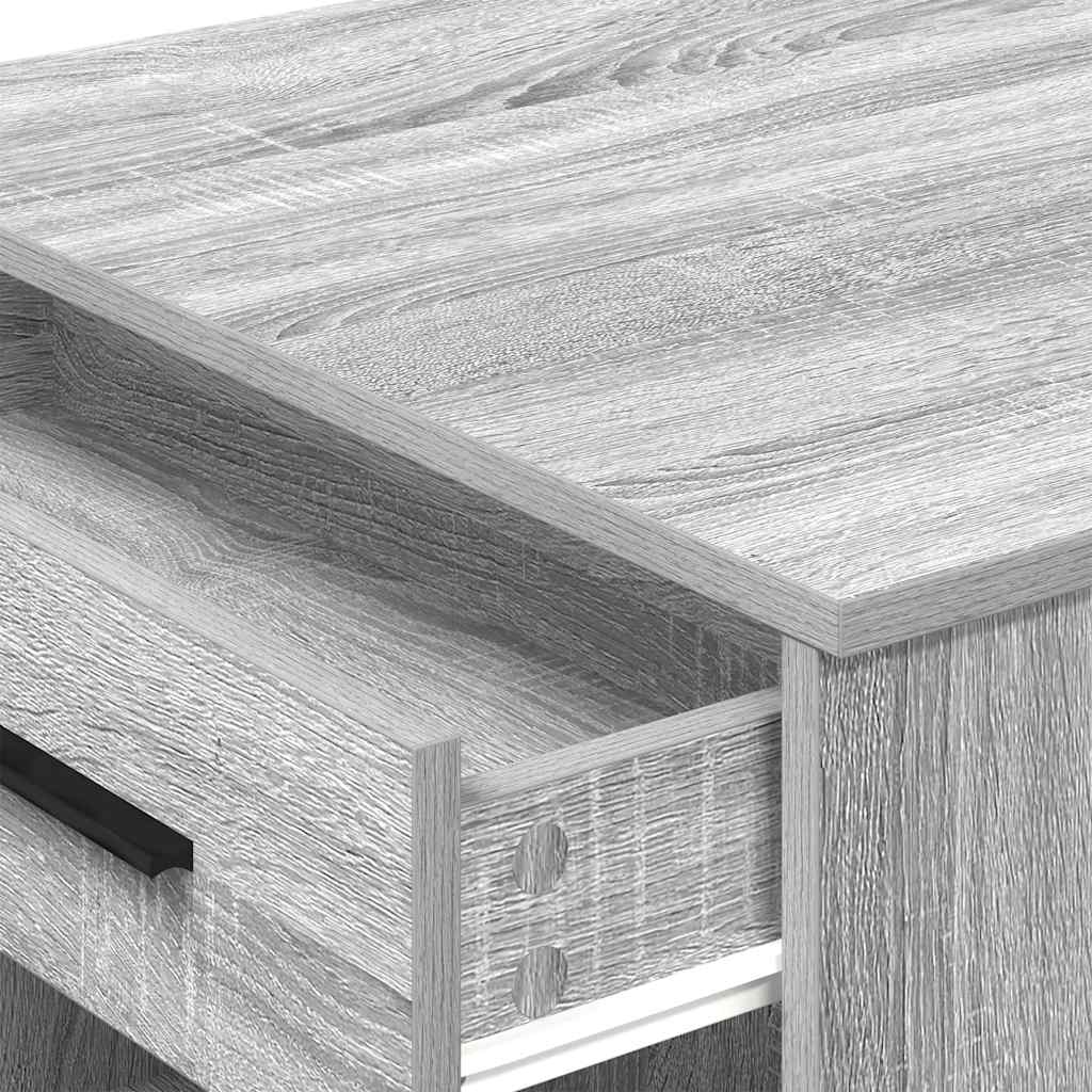 Bureau avec tiroir et étagère sonoma gris bois d'ingénierie - XIOS