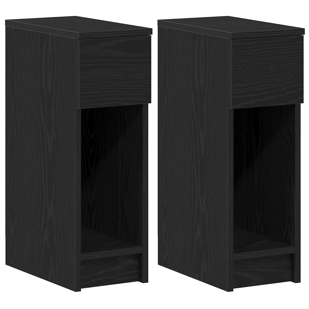 Tables de chevet avec tiroir 2 pcs chêne noir 20x36x60 cm - XIOS