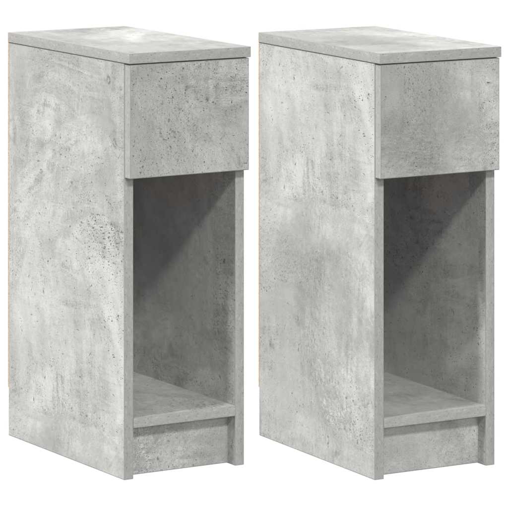 Tables de chevet avec tiroir 2 pcs gris béton 20x36x60 cm - XIOS