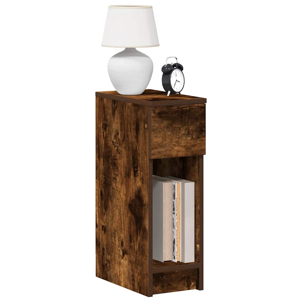 Tables de chevet avec tiroir 2 pcs chêne fumé 20x36x60 cm - XIOS