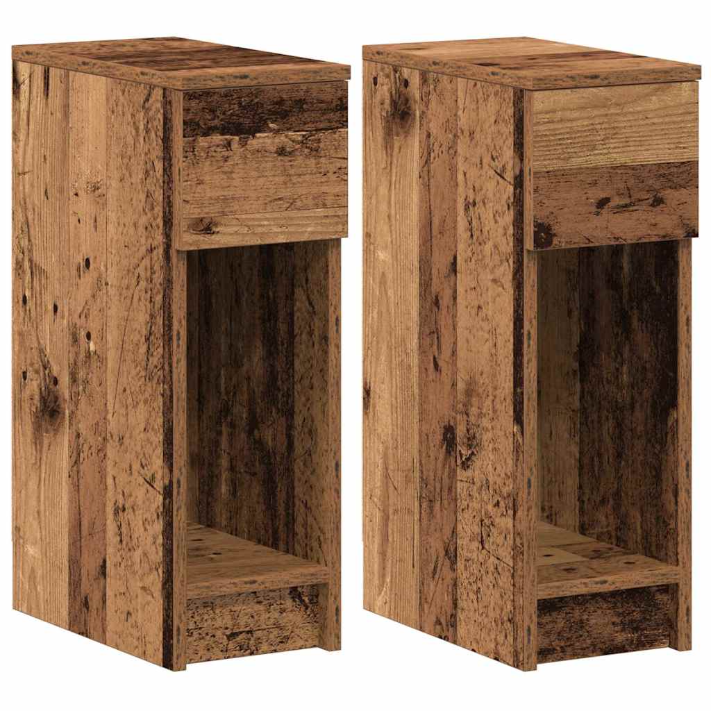 Tables de chevet avec tiroir 2 pcs vieux bois 20x36x60 cm - XIOS