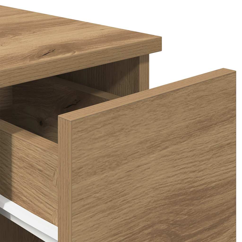 Tables de chevet avec tiroir 2 pcs chêne artisanal 20x36x60 cm - XIOS