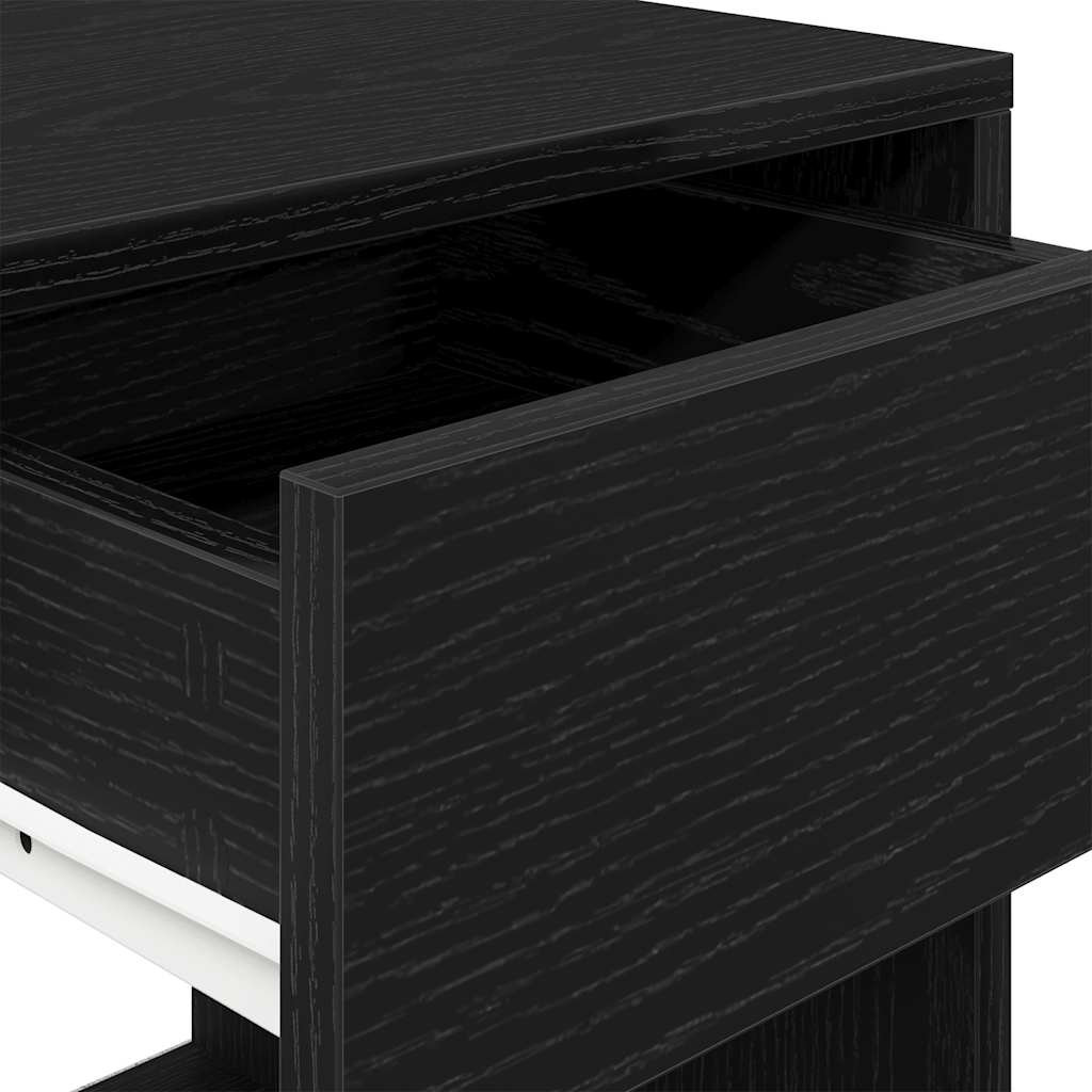 Tables de chevet avec tiroir 2 pcs chêne noir 35x34x66,5 cm - XIOS