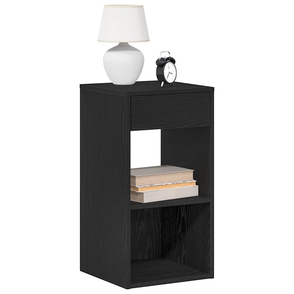 Tables de chevet avec tiroir 2 pcs chêne noir 35x34x66,5 cm - XIOS
