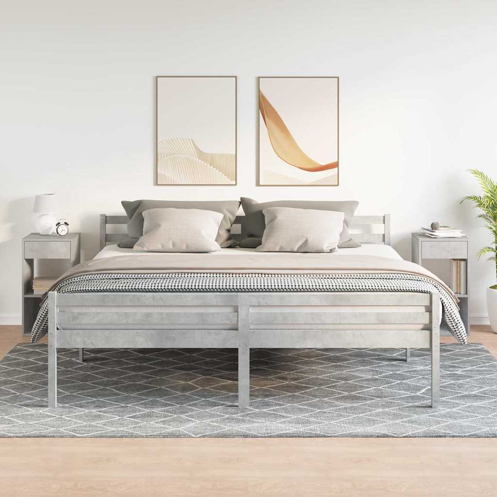 Tables de chevet avec tiroir 2 pcs gris béton 35x34x66,5 cm - XIOS