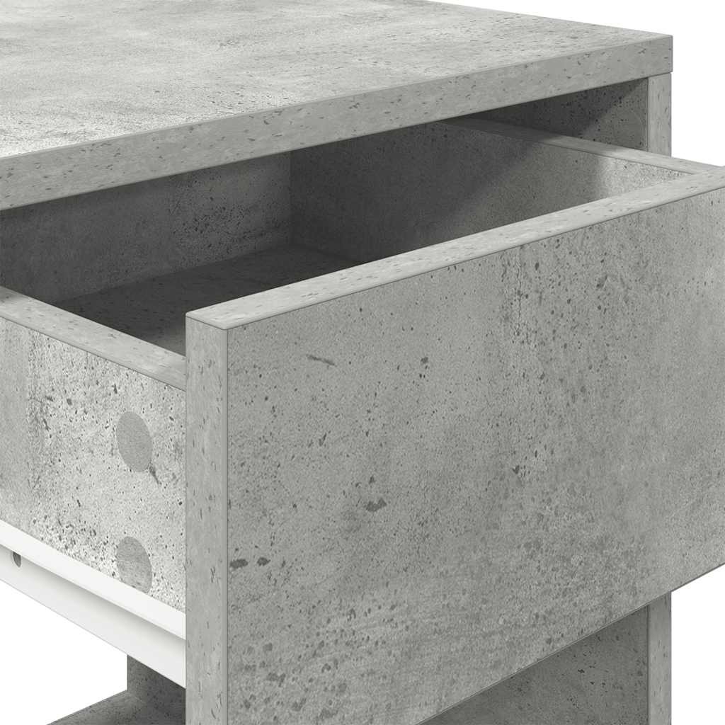 Tables de chevet avec tiroir 2 pcs gris béton 35x34x66,5 cm - XIOS