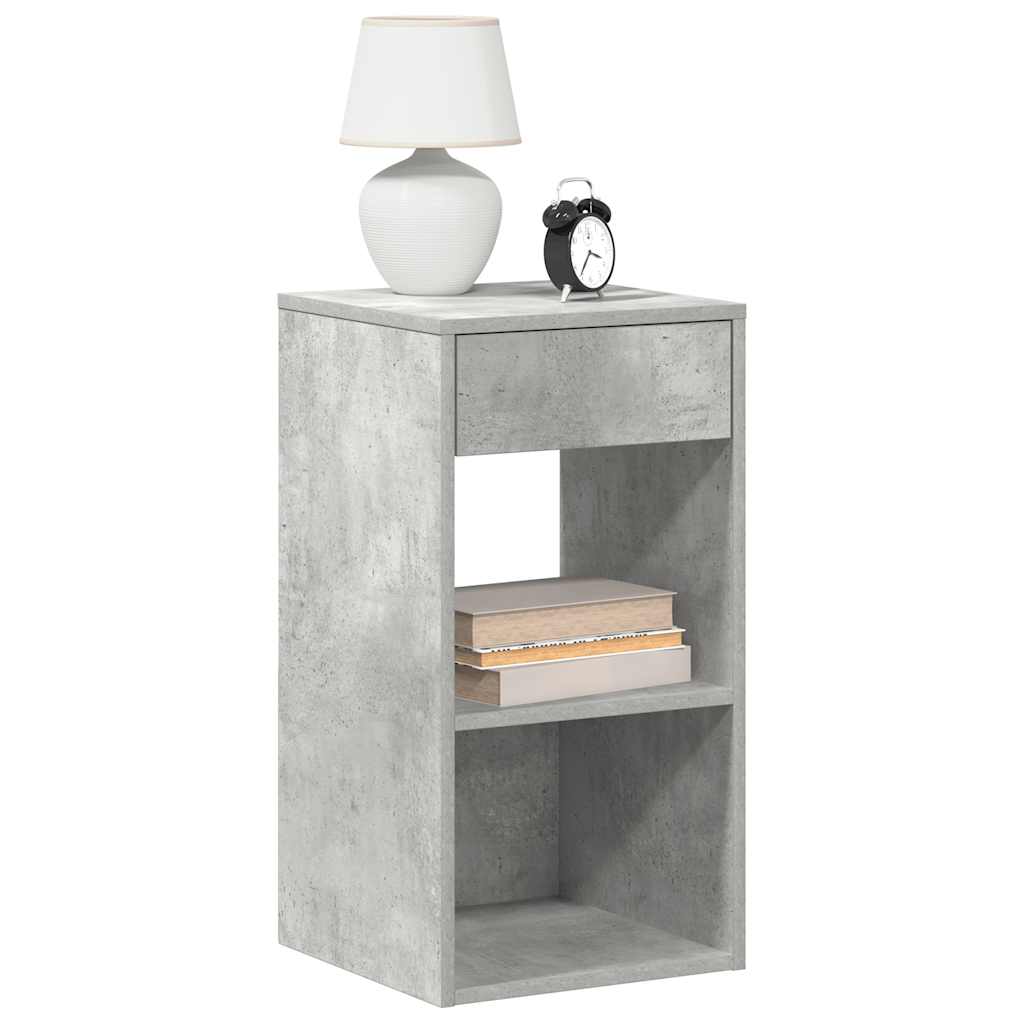 Tables de chevet avec tiroir 2 pcs gris béton 35x34x66,5 cm - XIOS