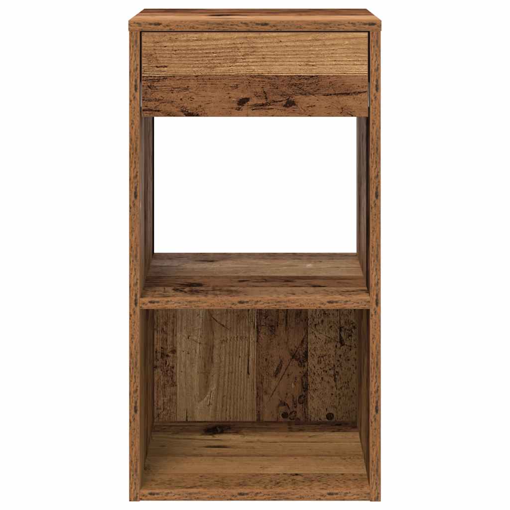 Tables de chevet avec tiroir 2 pcs vieux bois 35x34x66,5 cm - XIOS