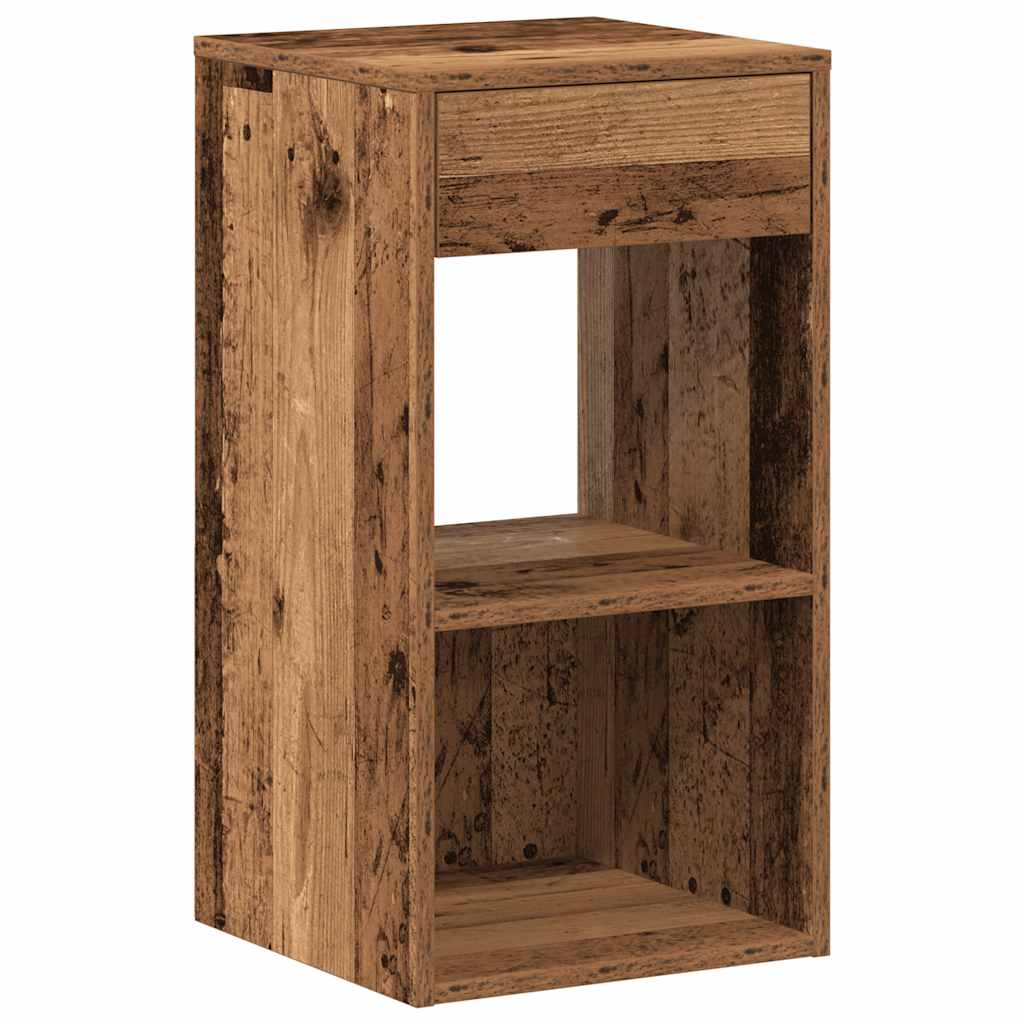 Tables de chevet avec tiroir 2 pcs vieux bois 35x34x66,5 cm - XIOS