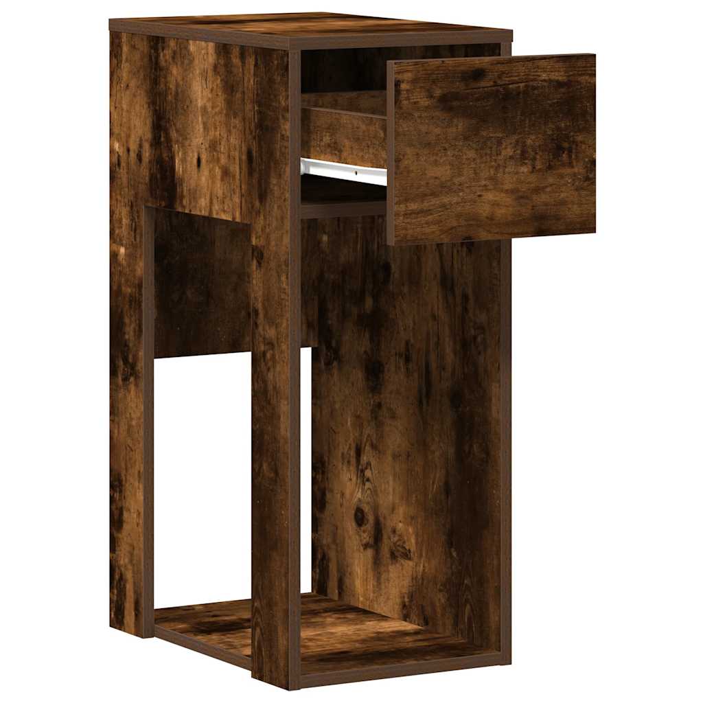 Support de tour d'ordinateur et tiroir chêne fumé 30x44x74 cm - XIOS