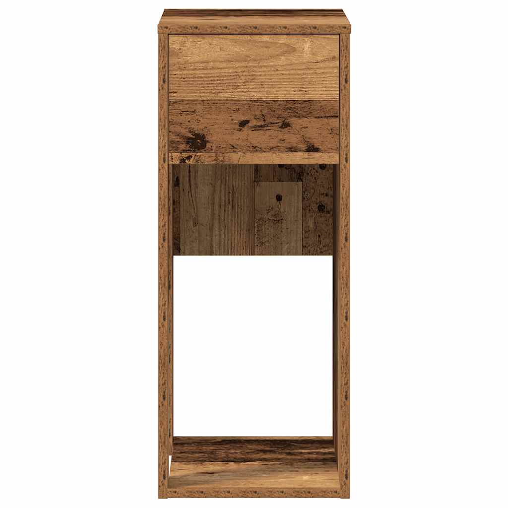 Support de tour d'ordinateur avec tiroir vieux bois 30x44x74 cm - XIOS