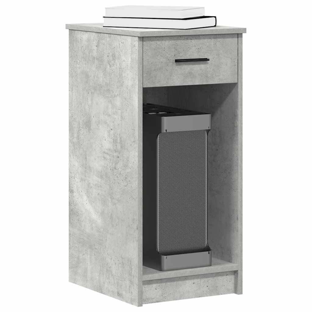 Support de tour d'ordinateur et tiroir gris béton 35x45x77 cm - XIOS