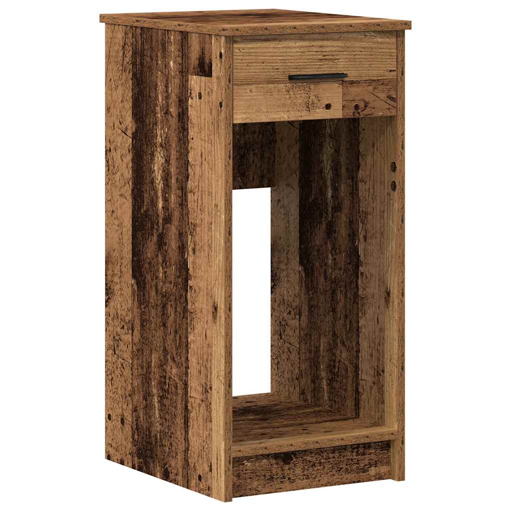 Support de tour d'ordinateur avec tiroir vieux bois 35x45x77 cm - XIOS