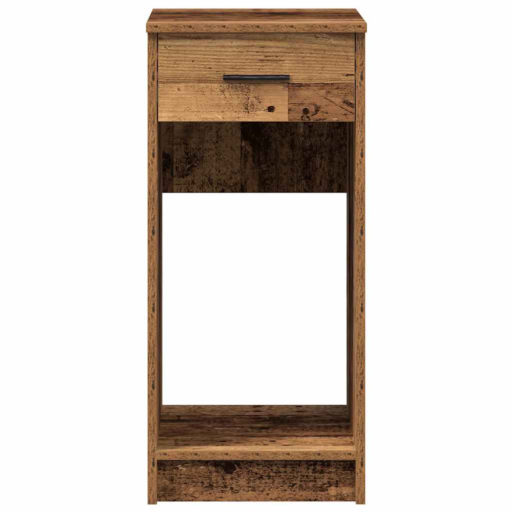 Support de tour d'ordinateur avec tiroir vieux bois 35x45x77 cm - XIOS