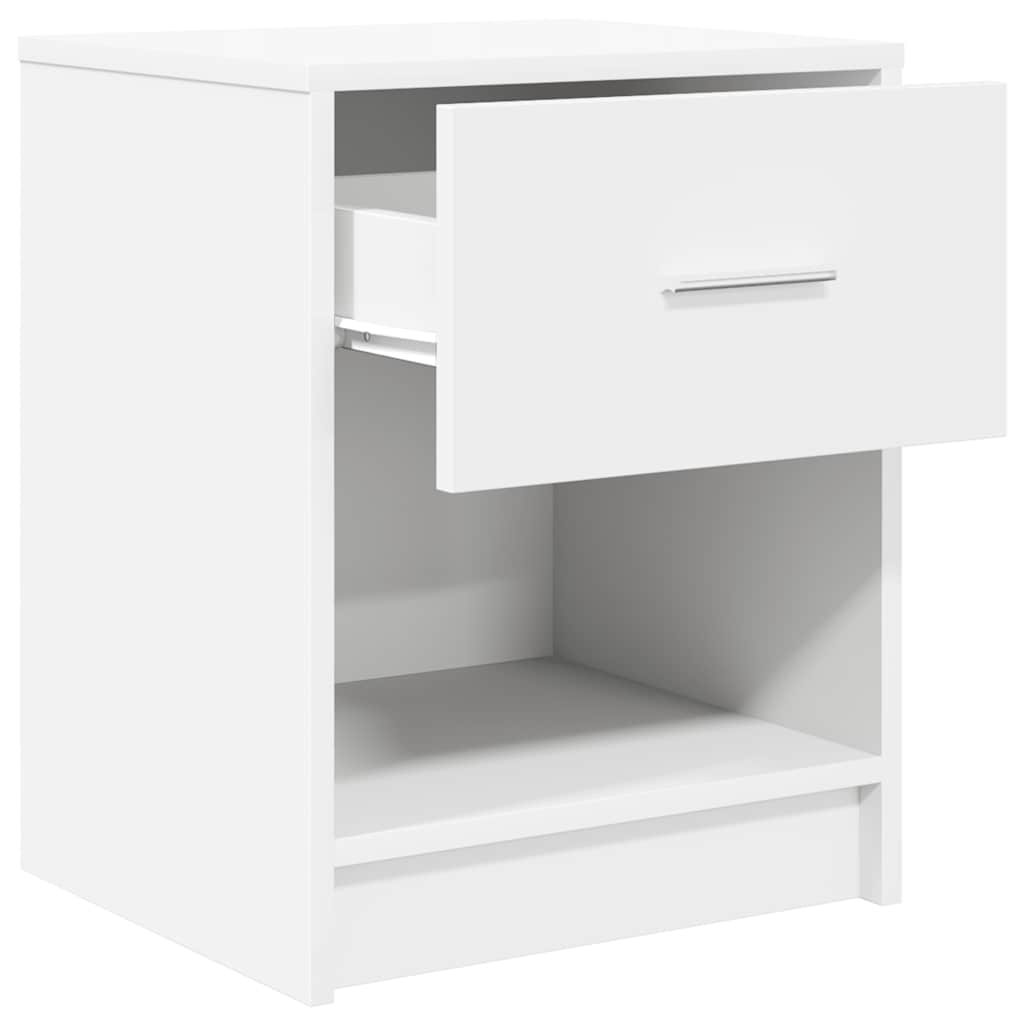 Tables de chevet 2 pcs avec tiroir Blanc 40x34x50 cm