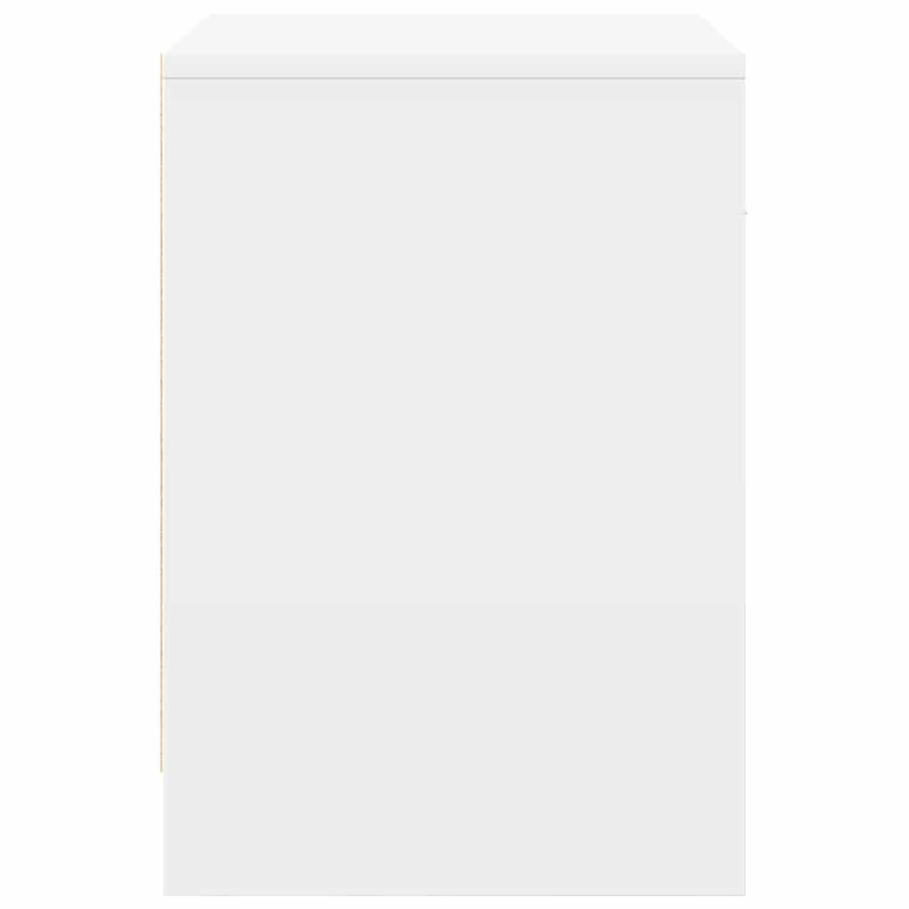 Tables de chevet 2 pcs avec tiroir Blanc 40x34x50 cm