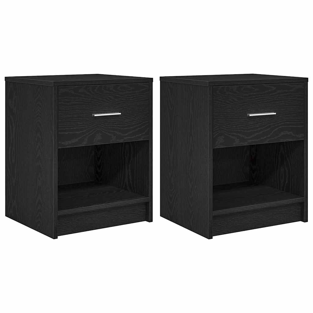 Tables de chevet 2 pcs avec tiroir Noir 40x34x50 cm - XIOS