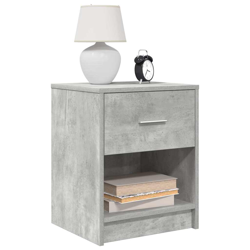 Tables de chevet 2 pcs avec tiroir Gris béton 40x34x50 cm - XIOS