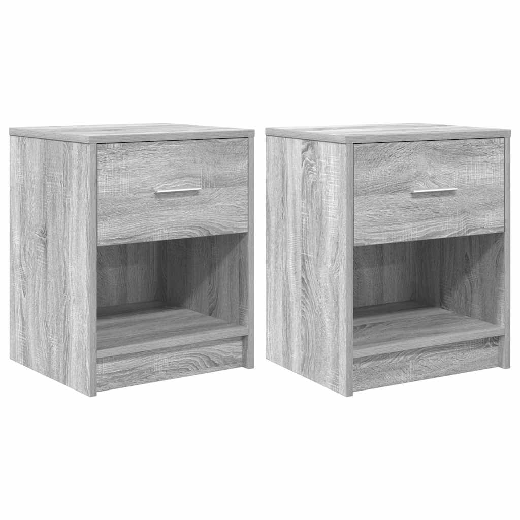 Tables de chevet 2 pcs avec tiroir Gris Sonoma 40x34x50 cm - XIOS