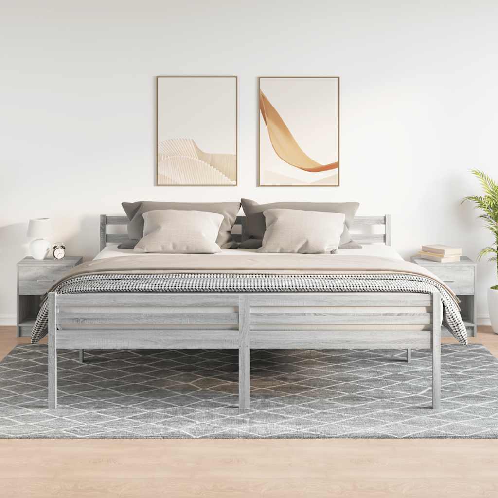 Tables de chevet 2 pcs avec tiroir Gris Sonoma 40x34x50 cm - XIOS