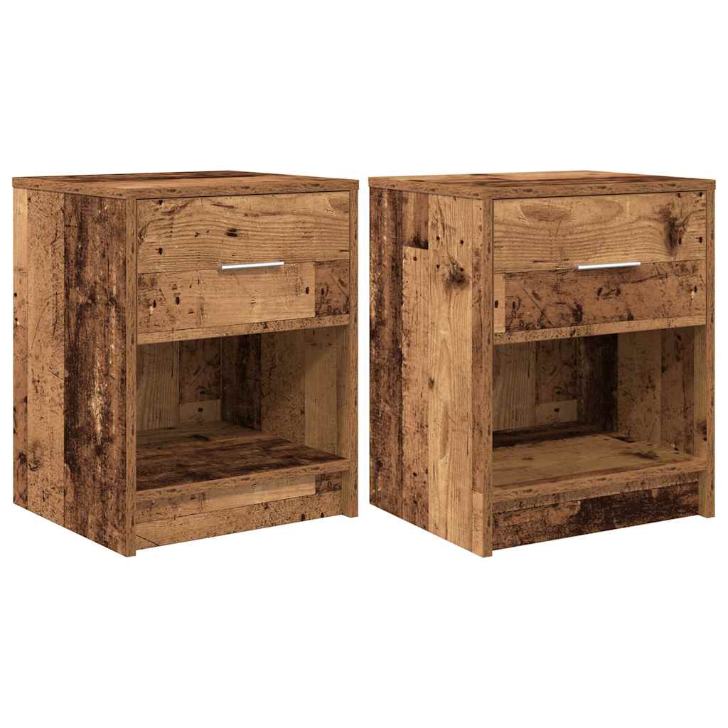 Tables de chevet 2 pcs avec tiroir bois ancien 40 x 34 x 50 cm - XIOS
