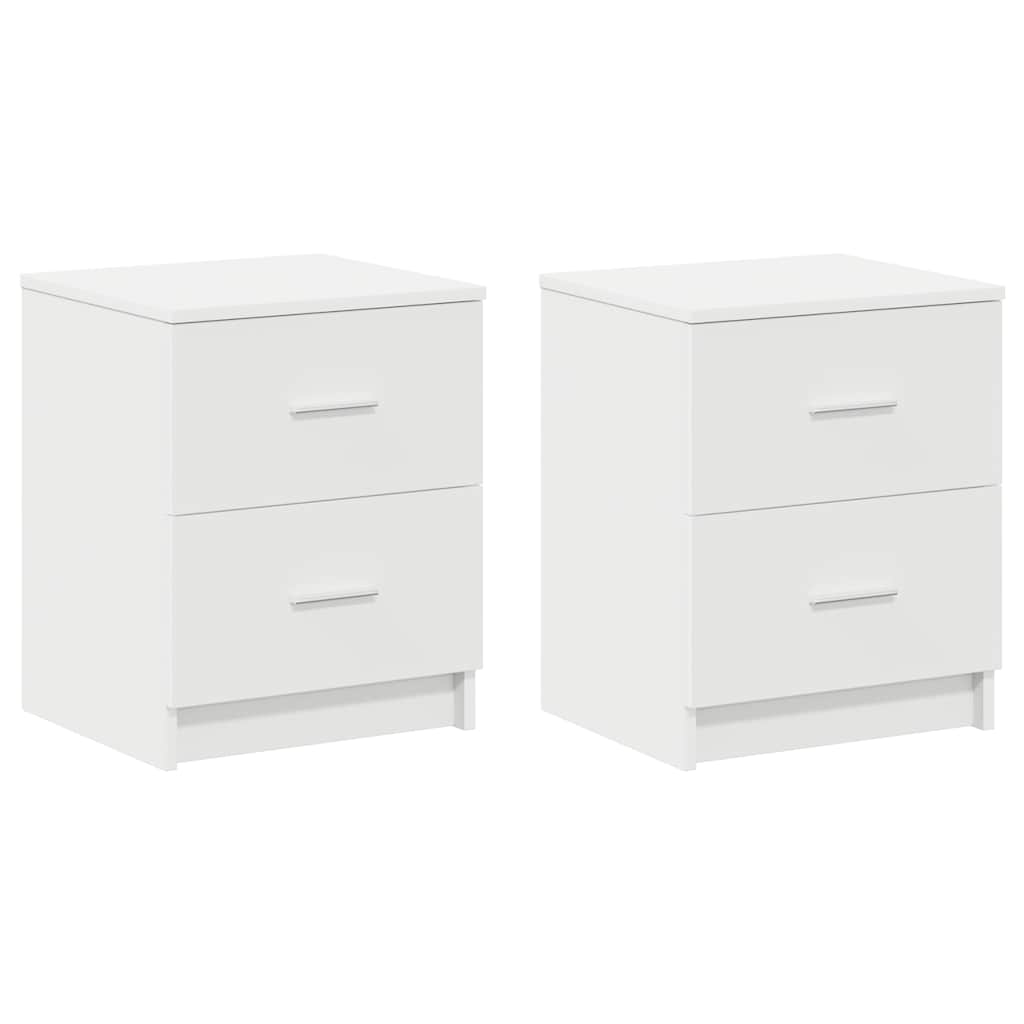 Tables de chevet (lot de 2) avec 2 tiroirs blanches 40 x 36 x 50 cm - XIOS