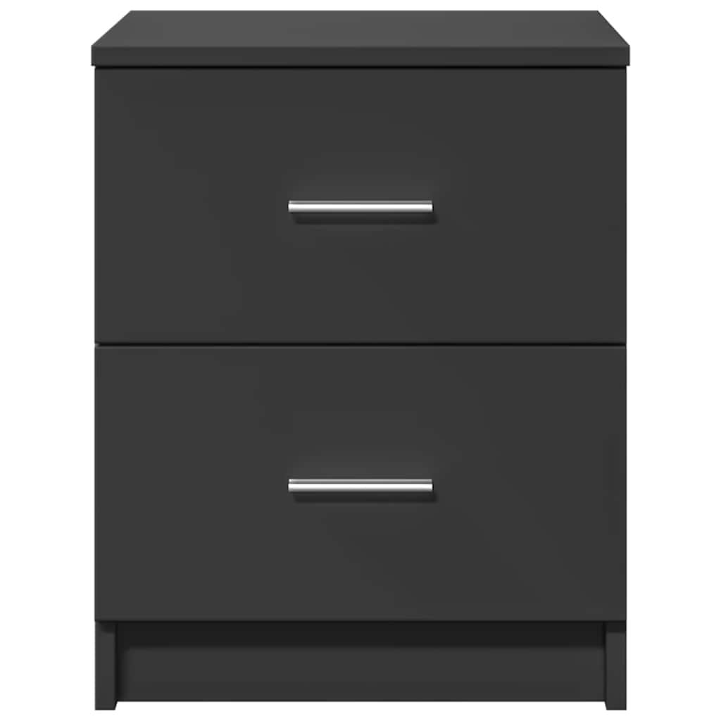 Tables de chevet (lot de 2) avec 2 tiroirs noires 40 x 36 x 50 cm - XIOS