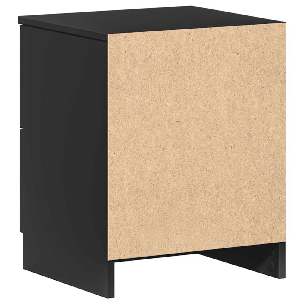 Tables de chevet (lot de 2) avec 2 tiroirs noires 40 x 36 x 50 cm - XIOS