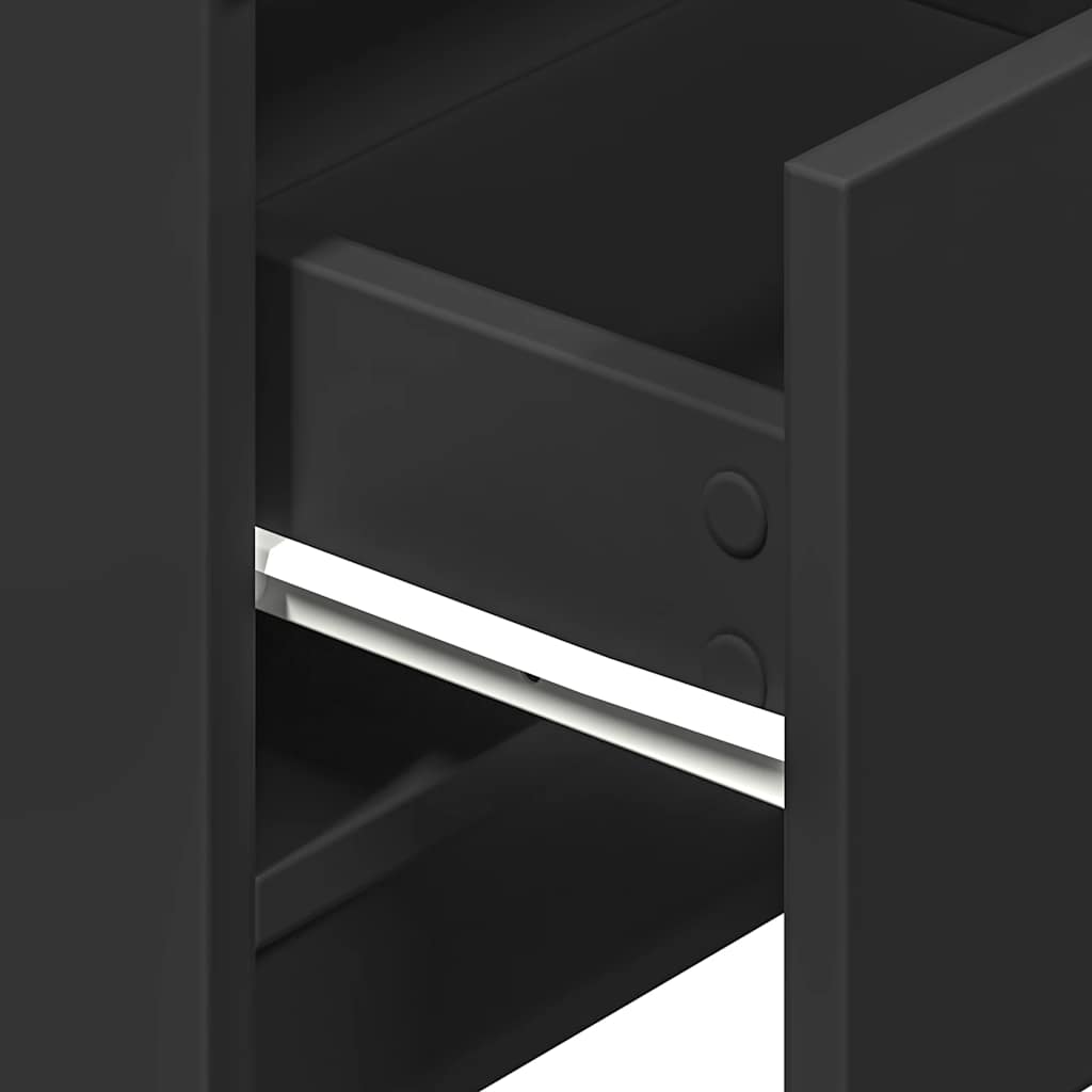 Tables de chevet (lot de 2) avec 2 tiroirs noires 40 x 36 x 50 cm - XIOS