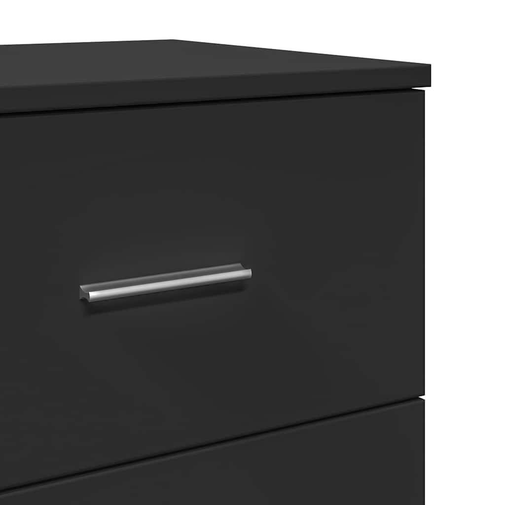 Tables de chevet (lot de 2) avec 2 tiroirs noires 40 x 36 x 50 cm - XIOS