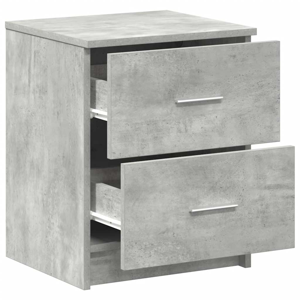 Tables de chevet (lot de 2) avec 2 tiroirs gris béton 40 x 36 x 50 cm - XIOS