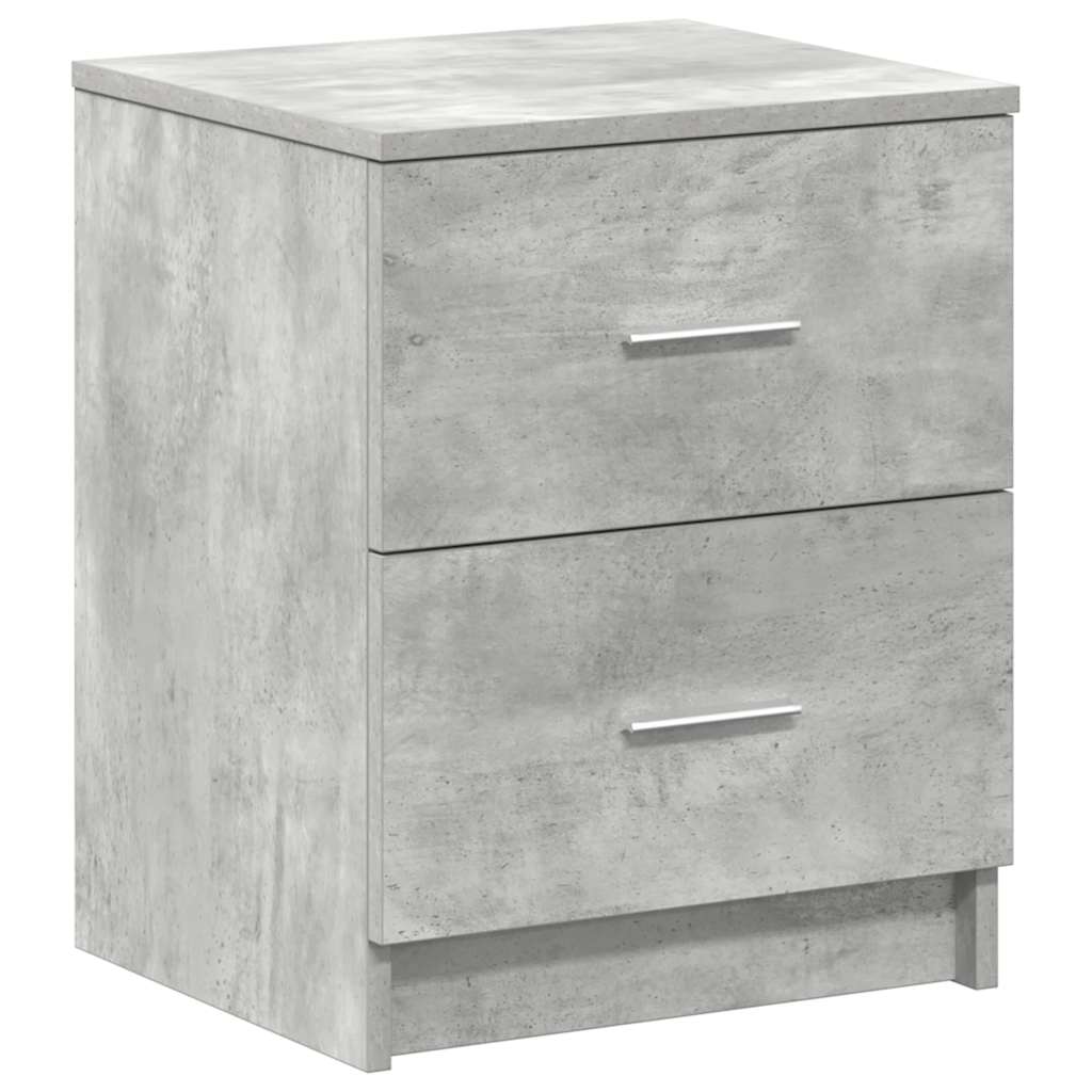 Tables de chevet (lot de 2) avec 2 tiroirs gris béton 40 x 36 x 50 cm - XIOS
